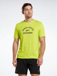 Reebok T-Shirt Training Graphic T-Shirt IC7666 Żółty. Żółte t-shirty sportowe Reebok, bez wzorów, z syntetyku, bez ramiączek, na fitness i siłownię. Za 79.99 zł.