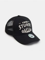 Czapka z daszkiem typu trucker z nadrukiem - czarny. Czarne czapki z daszkiem Sinsay, bez wzorów. Za 19.99 zł.