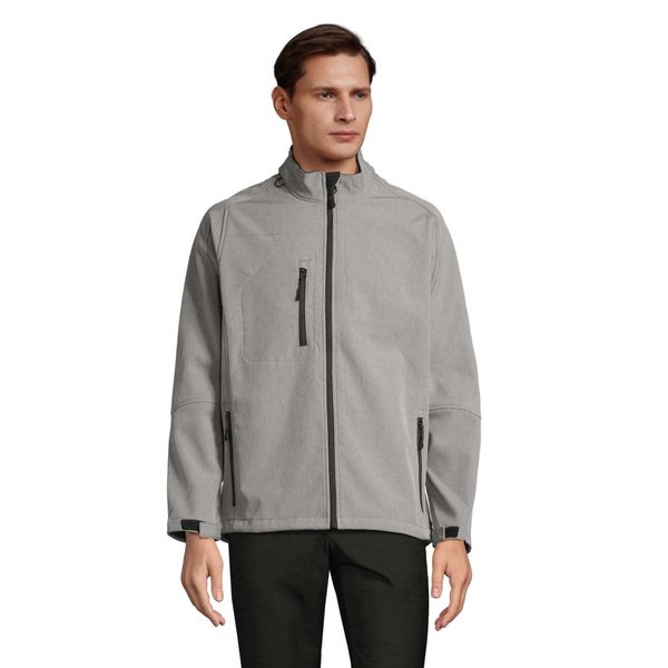 Kurtka Męska Relax Soft Shell. Szare kurtki SOL'S, l, bez wzorów, bez kaptura. Za 228.99 zł.
