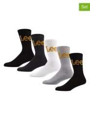 LEE Underwear Skarpety (5 par) "Bisset" w kolorze szarym, białym i czarnym rozmiar: 43-46. Białe skarpety LEE Underwear, bez wzorów. Za 67.95 zł.