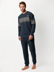 Admas Piżama "Magnific" w kolorze granatowym rozmiar: L. Niebieskie piżamy admas, l, bez wzorów, z bawełny, bez ramiączek. Za 165.99 zł.