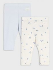 Bawełniane legginsy z dzianiny interlock 2 pack - kremowy. Białe legginsy długie sportowe Sinsay, l, bez wzorów, z bawełny. Za 19.99 zł.