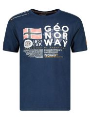 Geographical Norway Koszulka w kolorze granatowym rozmiar: M. Niebieskie bezrękawniki Geographical Norway, m, bez wzorów, z bawełny, bez kołnierzyka, bez ramiączek. Za 41.69 zł.