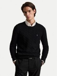 Polo Ralph Lauren Sweter 710876762001 Czarny Regular Fit. Czarne swetry rozpinane Polo Ralph Lauren, m, bez wzorów, z wełny, bez kołnierzyka, bez ramiączek. Za 1,199.00 zł.