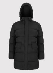 PAKO LORENTE – Czarna długa pikowana kurtka. Czarne kurtki Pako Lorente, na zimę, m, bez wzorów, z puchu, bez kaptura. Za 499.99 zł.