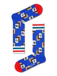 Happy Socks Skarpety "Photos" w kolorze niebiesko-biało-czerwonym rozmiar: 36-40. Białe skarpety Happy Socks, bez wzorów. Za 26.99 zł.