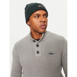 Czapka Aeronautica Militare. Zielone czapki zimowe Aeronautica Militare, bez wzorów. Za 179.99 zł.