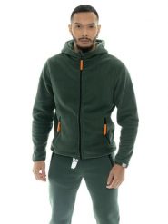Męska bluza z kapturem z mikropolaru „Basic”. Zielone bluzy z kapturem LEONE 1947 APPAREL, m, bez wzorów, z polaru, z kapturem. Za 164.19 zł.