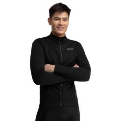 Męska zimowa kurtka rowerowa softshell Kolarstwo Siroko Core Everest. Czarne kurtki SIROKO, na zimę, l, bez wzorów, z materiału, bez kaptura. Za 169.00 zł.