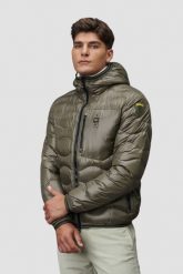 BLAUER Zielona męska kurtka Wave Short Jackets. Czarne kurtki Blauer USA, l, bez wzorów, z poliamidu, bez kaptura. W wyprzedaży za 869.99 zł.
