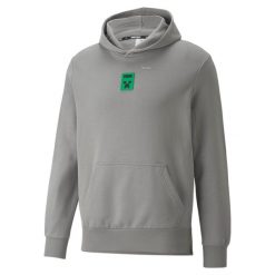 Bluza dresowa męska Puma X MINECRAFT. Szare bluzy Puma, m, bez wzorów, z dresówki, bez kaptura. Za 324.99 zł.