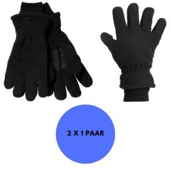Polarowe rękawiczki termiczne Męskie 2 pary. Czarne rękawiczki HEAT KEEPER, bez wzorów, z polaru. Za 177.29 zł.