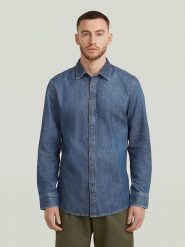 G-Star Koszula dżinsowa - Slim fit - w kolorze niebieskim rozmiar: L. Niebieskie koszule G-Star, l, bez wzorów, z bawełny, bez kołnierzyka, bez ramiączek. Za 160.96 zł.