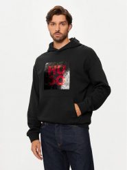Hugo Bluza Deseqino 50521506 Czarny Relaxed Fit. Czarne bluzy Hugo, m, bez wzorów, z bawełny, bez kaptura. Za 309.99 zł.