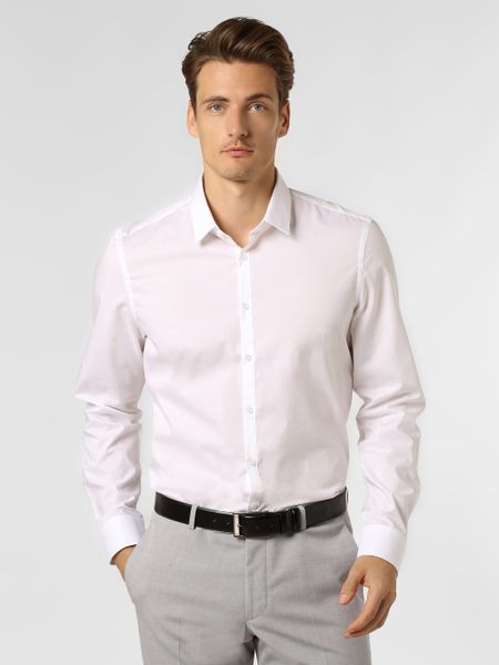Finshley & Harding London Koszula Mężczyźni Slim Fit Bawełna biały, 33-34. Białe koszule Finshley & Harding London, m, bez wzorów, z bawełny, bez kołnierzyka, bez ramiączek. Za 249.95 zł.