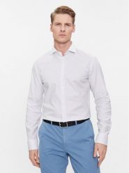 Boss Koszula H-HANK-spread 50508759 Biały Slim Fit. Białe koszule Boss, m, bez wzorów, z bawełny, bez kołnierzyka, bez ramiączek. Za 269.99 zł.