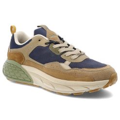 Granatowe Sneakersy Jeep Modne Obuwie Męskie. Brązowe buty sportowe casual Jeep, bez wzorów, z zamszu, bez zapięcia. Za 409.00 zł.