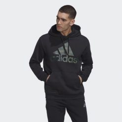 Bluza z nadrukiem z polaru adidas Essentials. Czarne bluzy Adidas, s, bez wzorów, z polaru, bez kaptura. W wyprzedaży za 233.10 zł.