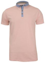 Koszulka Polo z Niebieskimi Wstawkami - 100% BAWEŁNA - Brave Soul, Męska. Czerwone koszulki polo Brave Soul, l, bez wzorów, z bawełny, bez kołnierzyka, bez ramiączek. Za 49.00 zł.