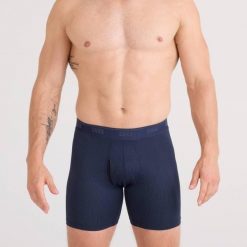 Bokserki - Quest Quick-Dry Mesh - Niebieskie. Niebieskie bokserki Saxx, m, bez wzorów, z elastanu. Za 167.75 zł.