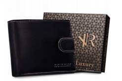 Portfel skórzany Rovicky [DH] R-RM-11L-GCL czarny. Czarne portfele ROVICKY, bez wzorów, ze skóry. Za 57.99 zł.