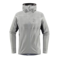 Bluza trekkingowa męska Haglöfs L.I.M Mid Comp Hood. Szare bluzy Haglöfs, l, bez wzorów, bez kaptura. Za 539.99 zł.