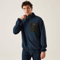 Polar turystyczny męski Frankie Half Zip. Niebieskie bluzy z polaru Regatta, m, bez wzorów, z polaru, bez kaptura. W wyprzedaży za 139.99 zł.