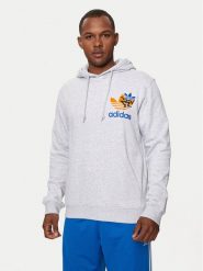 Adidas Bluza Trefoil IS2913 Szary Regular Fit. Szare bluzy Adidas, m, bez wzorów, z bawełny, bez kaptura. Za 219.99 zł.