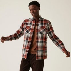 Koszula turystyczna męska Regatta Thamos z długim rękawem. Brązowe koszule Regatta, m, bez wzorów, z polaru, bez kołnierzyka, bez ramiączek. Za 199.99 zł.