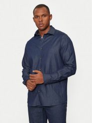 Selected Homme Koszula jeansowa 16091061 Granatowy Regular Fit. Niebieskie koszule Selected Homme, m, bez wzorów, z bawełny, bez kołnierzyka, bez ramiączek. Za 159.99 zł.