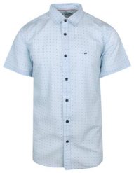 Koszula Męska Bawełniana, Błękitna Casualowa, Krótki Rękaw -PAKO JEANS. Niebieskie koszule Pako Jeans, l, bez wzorów, z bawełny, bez kołnierzyka, bez ramiączek. Za 165.00 zł.