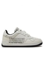Tommy Jeans Sneakersy Tjm Basket Logo EM0EM01257 Biały. Białe buty sportowe casual Tommy Jeans, bez wzorów, z jeansu, bez zapięcia. Za 399.99 zł.
