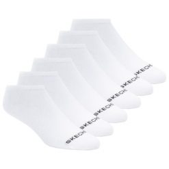 Skarpetki sportowe dla dorosłych 6pk Womens Cotton Nshw Blac. Białe skarpetki sportowe Skechers, bez wzorów, z bawełny. Za 69.99 zł.