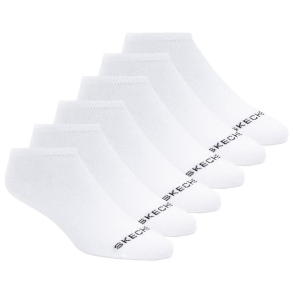 Skarpetki sportowe dla dorosłych 6pk Womens Cotton Nshw Blac. Białe skarpetki sportowe Skechers, bez wzorów, z bawełny. Za 69.99 zł.