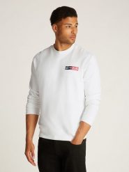 TOMMY JEANS Bluza w kolorze białym rozmiar: M. Białe bluzy Tommy Jeans, m, bez wzorów, z bawełny, bez kaptura. Za 216.73 zł.