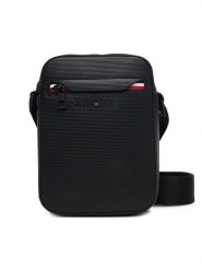 Tommy Hilfiger Saszetka Th Corp Mini Reporter AM0AM14020 Czarny. Czarne torby na ramię Tommy Hilfiger, bez wzorów, ze skóry, bez dodatków. Za 369.99 zł.