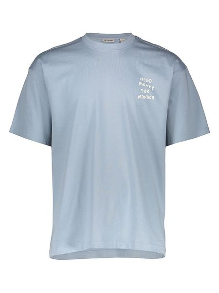 ONLY & SONS Koszulka "Onsmoney" w kolorze błękitnym rozmiar: XL. Niebieskie bezrękawniki Only & Sons, xl, bez wzorów, z bawełny, bez kołnierzyka, bez ramiączek. Za 68.95 zł.