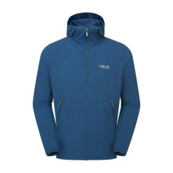 Kurtka softshellowa męska Rab Borealis Hoody z kapturem. Niebieskie kurtki RAB, m, bez wzorów, z softshellu, z kapturem. Za 404.99 zł.