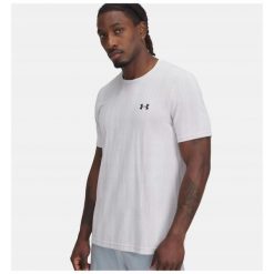 T-Shirt Męski Under Armour Koszulka Męska Sportowa Szybkoschnąca. Białe t-shirty sportowe Under Armour, bez wzorów, bez ramiączek, do biegania. Za 199.99 zł.