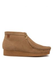 Clarks Trzewiki Shacre Boot 26159438 Beżowy. Brązowe botki sznurowane Clarks, bez wzorów, ze skóry, bez obcasa, bez zapięcia. Za 359.99 zł.