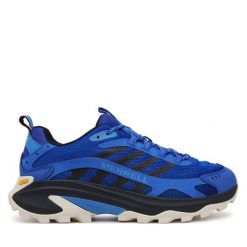 Trekkingi Merrell. Niebieskie buty trekkingowe Merrell, bez wzorów, bez zapięcia. Za 499.99 zł.