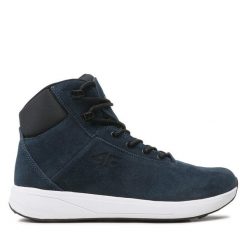 Trekkingi 4F. Niebieskie buty trekkingowe 4F, bez wzorów, bez zapięcia. Za 229.99 zł.