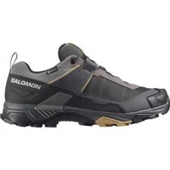 Buty trekkingowe męskie Salomon X Ultra 5 Wide GTX. Czarne buty turystyczne Salomon, bez wzorów, z gore-texu, bez zapięcia, trekkingowe, gore-tex. Za 992.00 zł.