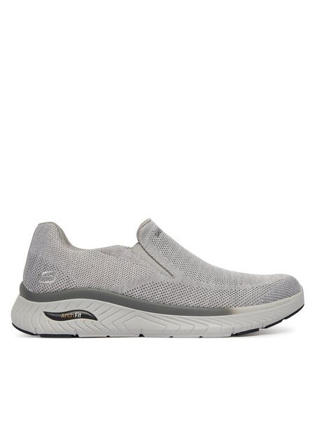 Skechers Sneakersy Arch Fit Crosser Slip-On Sports 205345/GRY Szary. Szare buty sportowe casual Skechers, bez wzorów, z materiału, bez zapięcia. Za 288.99 zł.