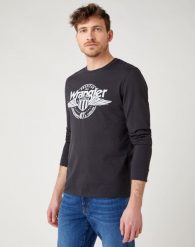 WRANGLER LS AMERICANA TEE MĘSKA KOSZULKA Z DŁUGIM RĘKAWEM FADED BLACK W7J5D3XV6 112141550. Czarne bluzki z długim rękawem Wrangler, m, bez wzorów, bez kołnierzyka, bez ramiączek. Za 99.99 zł.