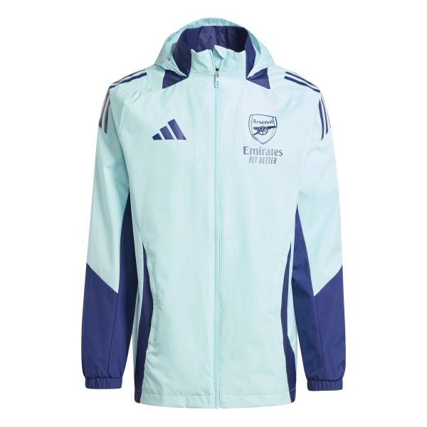 Kurtka z dresu Arsenal Tiro 2024/25. Niebieskie kurtki Adidas, s, bez wzorów, z dresówki, z kapturem. Za 340.05 zł.
