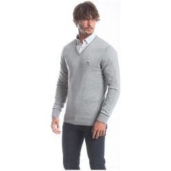 Polo Club C.H.A sweter męski M szary. Szare swetry nierozpinane Polo Club C.H..A, m, bez wzorów, bez kołnierzyka, bez ramiączek. W wyprzedaży za 199.00 zł.
