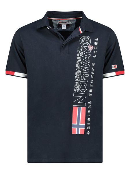 Geographical Norway Koszulka polo "Kogo" w kolorze granatowym rozmiar: S. Niebieskie koszulki polo Geographical Norway, s, bez wzorów, z bawełny, bez kołnierzyka, bez ramiączek. Za 84.21 zł.
