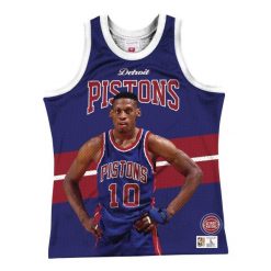 Koszulka bezrękawnik Mitchell & Ness NBA Detroit Pistons Dennis Rodman. Niebieskie bezrękawniki Mitchell & Ness, xl, bez wzorów, bez kołnierzyka, bez ramiączek. Za 199.00 zł.