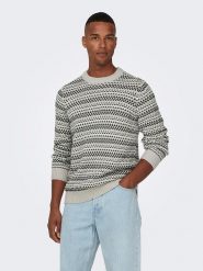 ONLY & SONS Sweter w kolorze beżowym rozmiar: S. Brązowe swetry nierozpinane Only & Sons, s, bez wzorów, bez kołnierzyka, bez ramiączek. Za 74.63 zł.